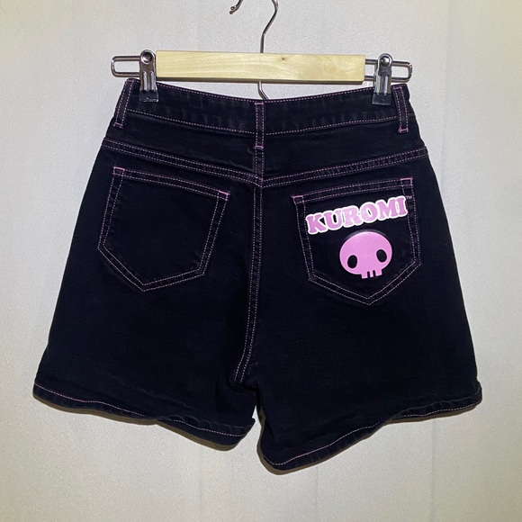 Kuromi Sanrio denim shorts size 1 - Picture 3 of 5